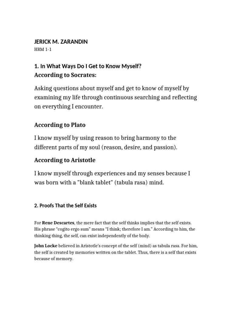 Module 1 Self Complete Answers Basic English | PDF | Philosophy Of Self ...