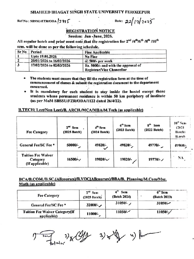 Registration Notice Jan-may 26 | PDF | Pricing | Money