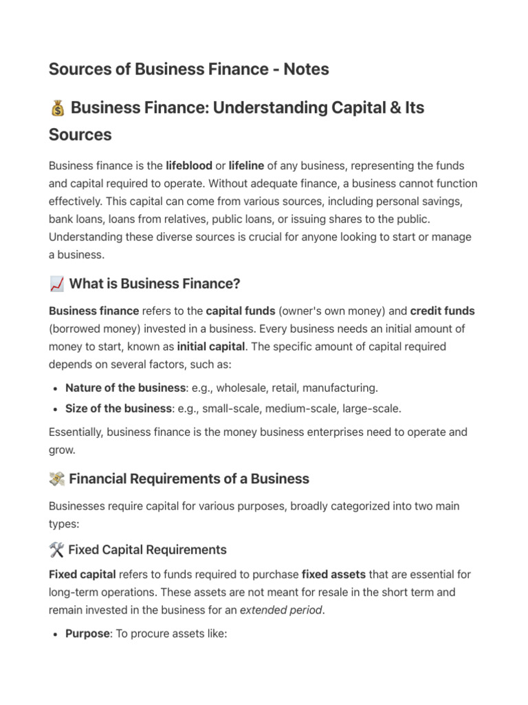 Studley AI - Sources of Business Finance | PDF | Securities (Finance ...