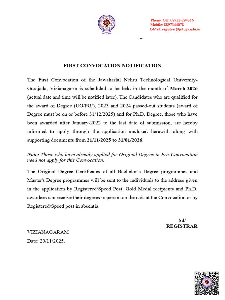 Convocation Notification | PDF
