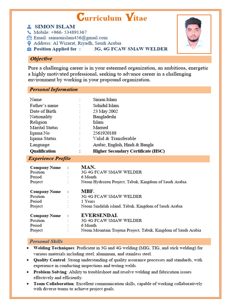 Simon Islam CV 1 | PDF