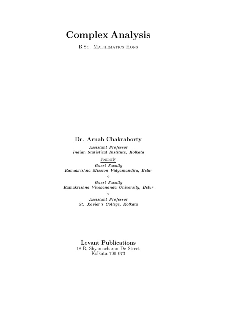 Complex An A Book | PDF
