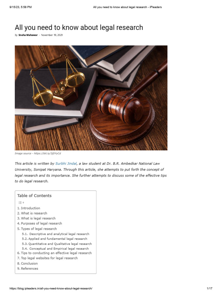 All You Need To Know About Legal Research | PDF | Qualitative Research ...