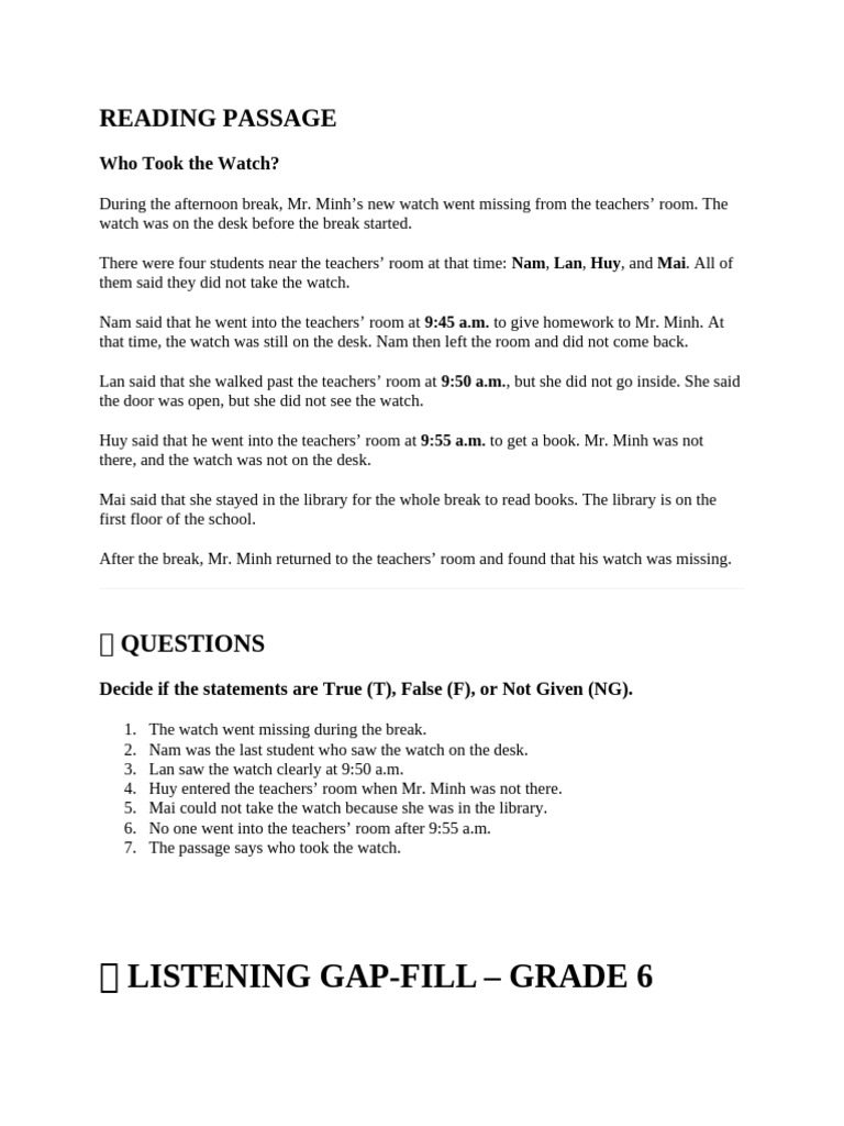 Reading Passage | PDF