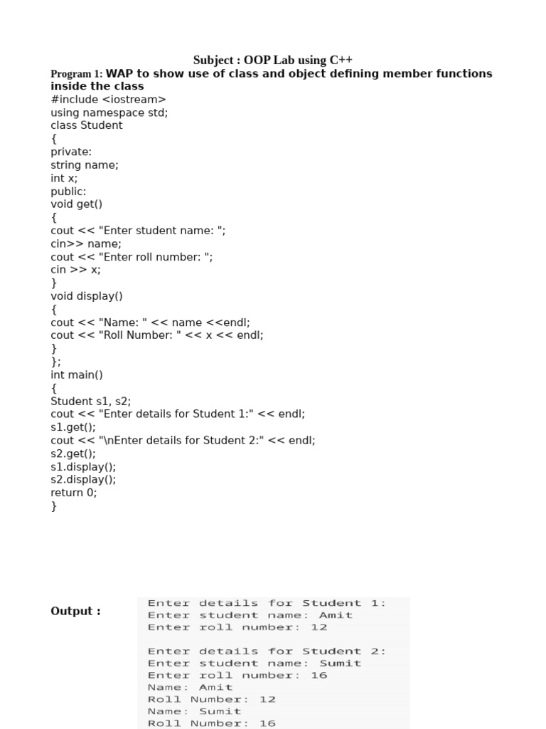 OOP Lab-1 | PDF