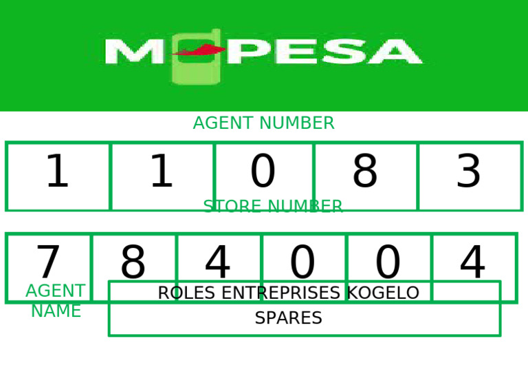 Mpesa Agent Template 1 | PDF
