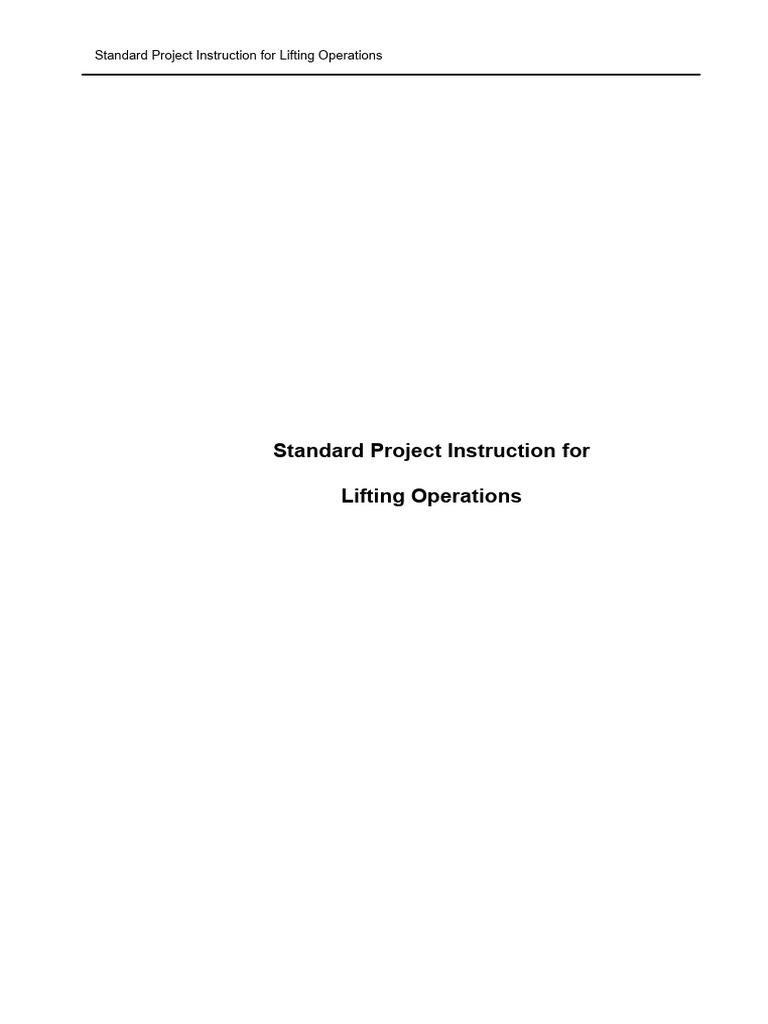 Lifting Operations Standard Method Statement | PDF | Crane (Machine)