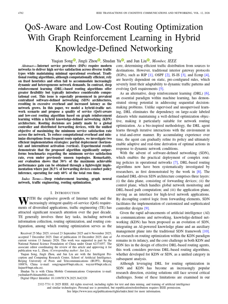 QoS-Aware and Low-Cost Routing Optimization With Graph Reinforcement ...