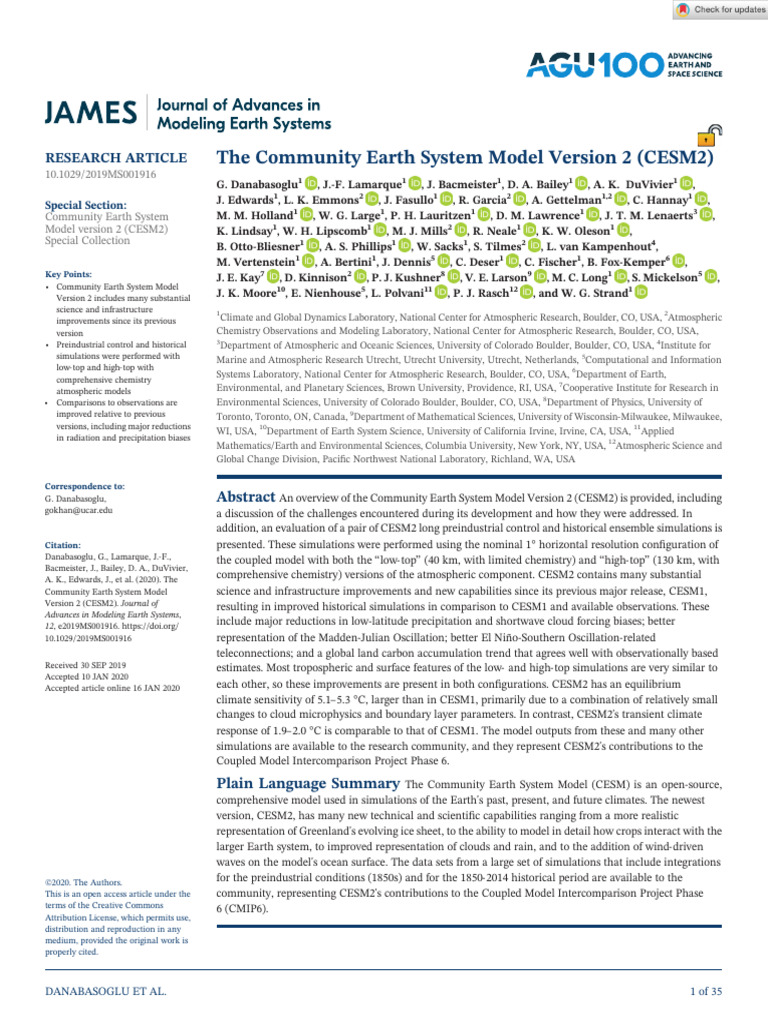J+Adv+Model+Earth+Syst+ +2020+ +danabasoglu+ +the+Community+Earth ...