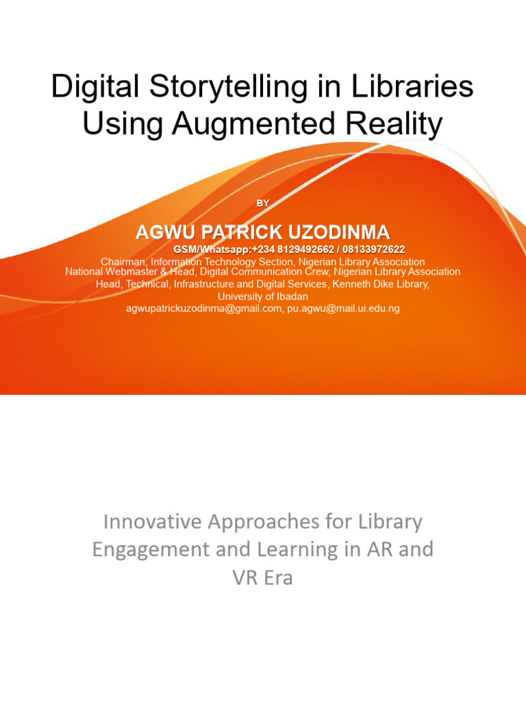 Digital Storytelling in Libraries AR | PDF | Augmented Reality ...