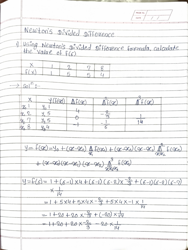 Newton's Divided Difference | PDF