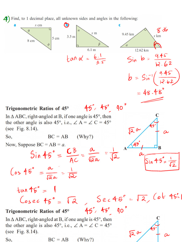 Trigonometry Class 5 27-1-2026 | PDF