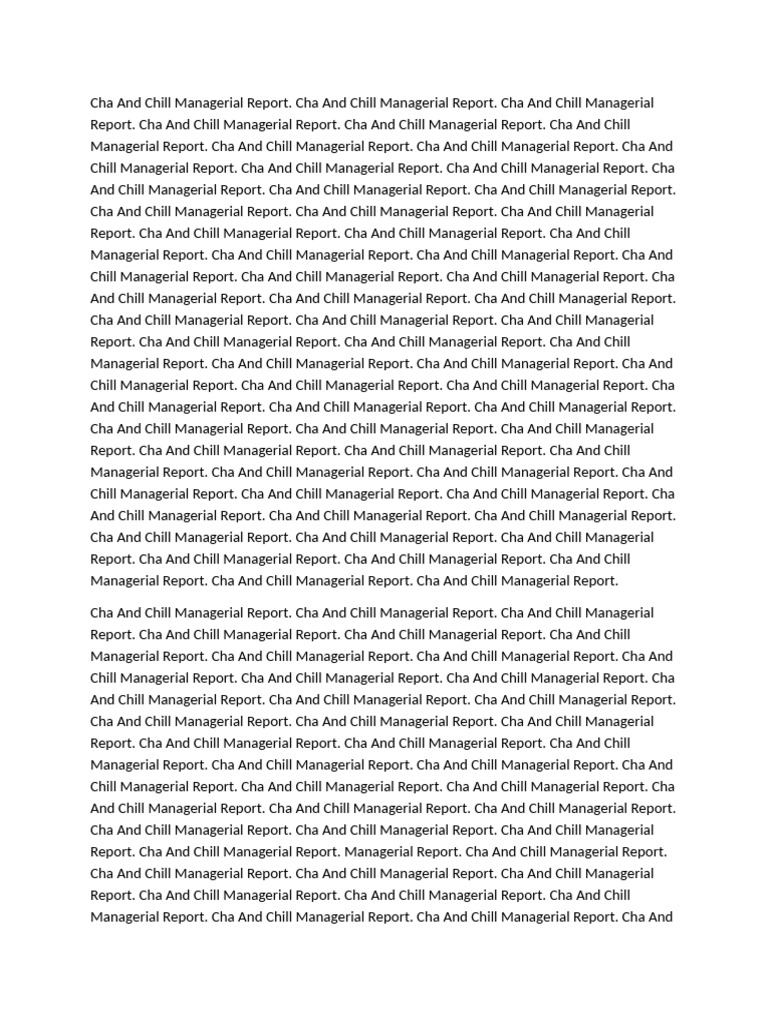 Cha and Chill Managerial Report | PDF