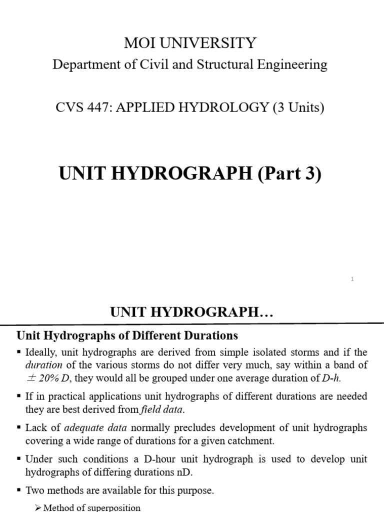 CVS 447 - Unit Hydrograph - 2025-2026 - Part 3 | PDF | Discharge ...