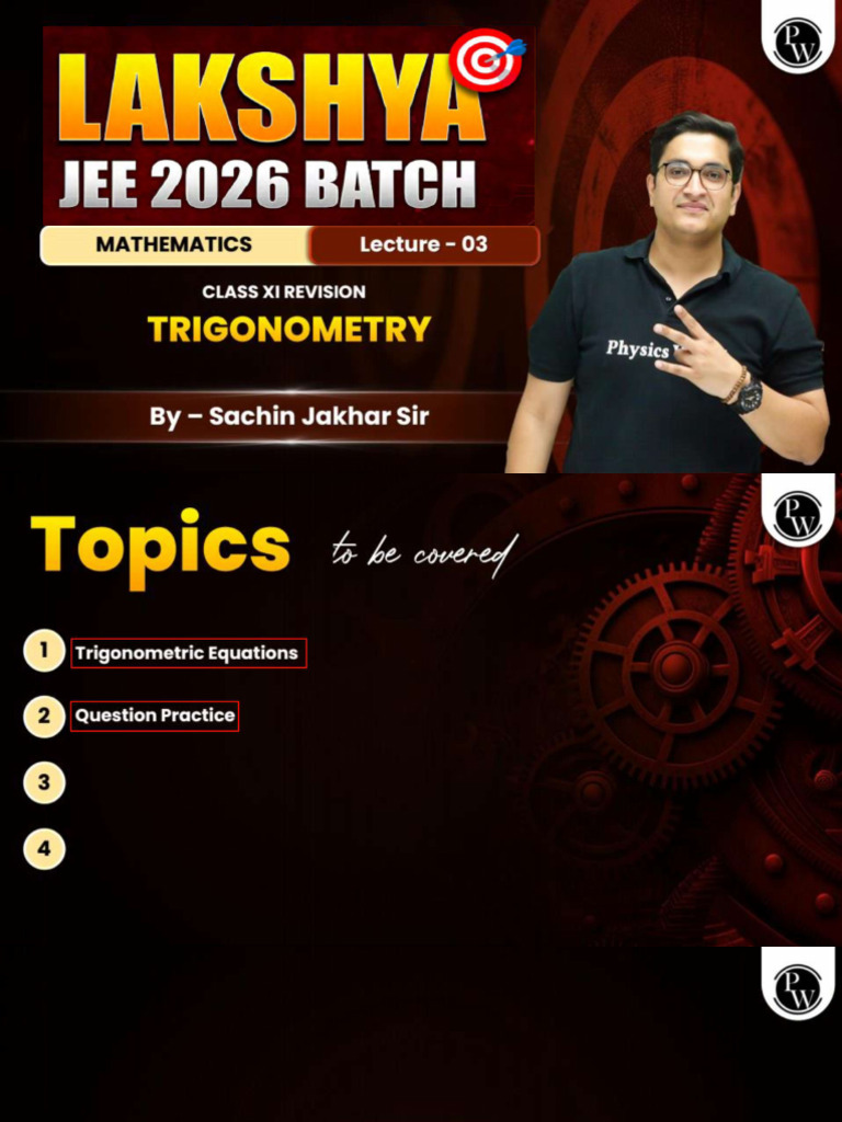 Trigonometry 03 - Class Notes | PDF
