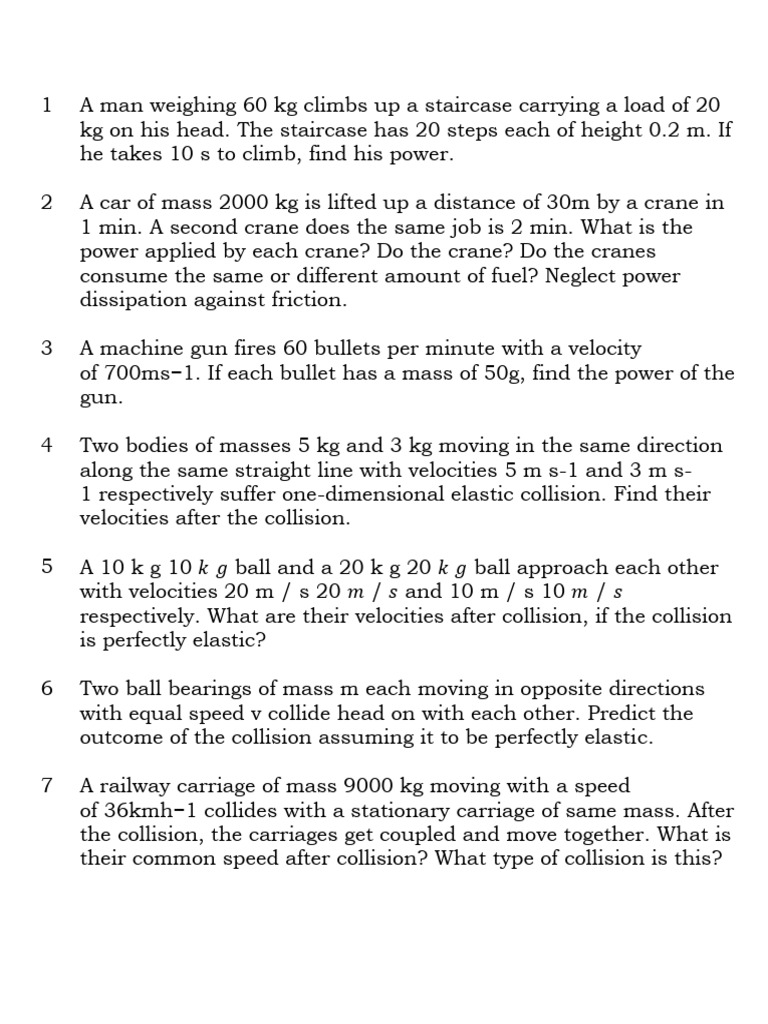 Work Numericals 2 | PDF