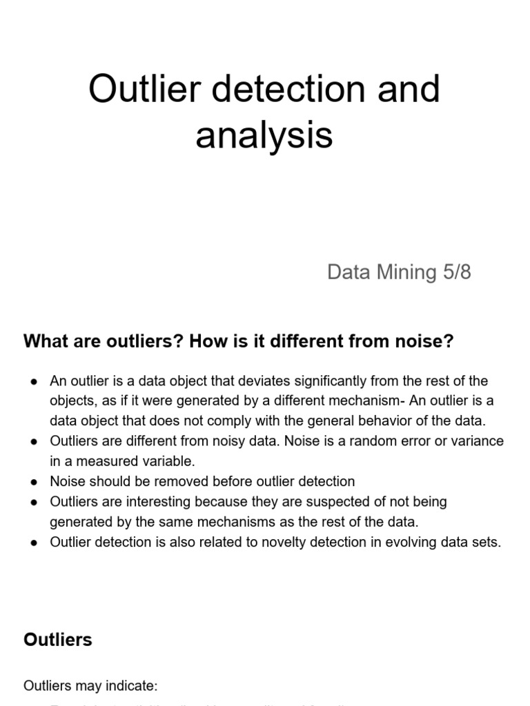 Outlier Detection and Analysis | PDF | Outlier | Cluster Analysis