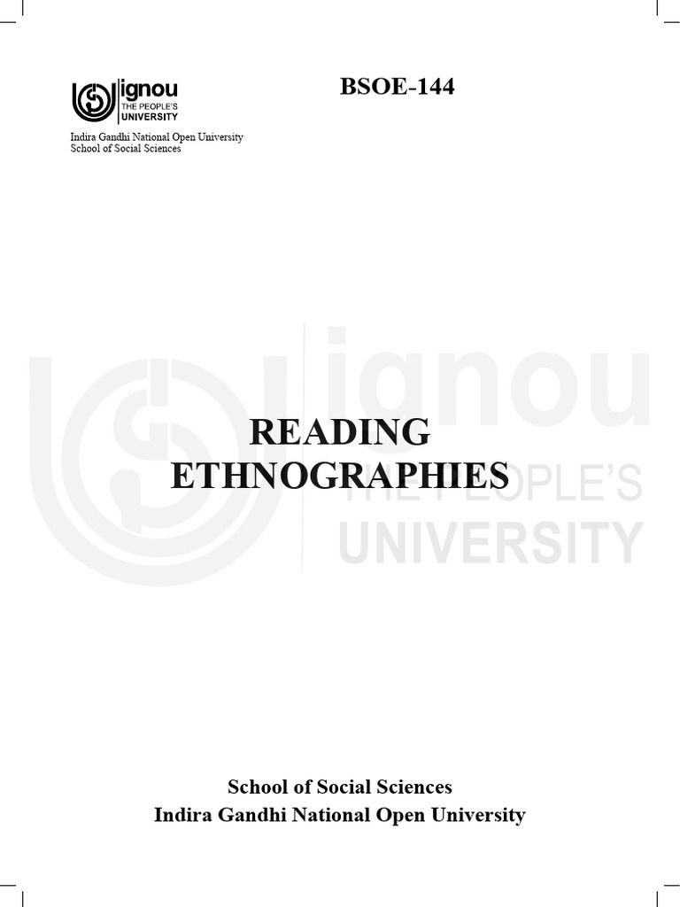 BSOE 144 Full Textbook | PDF | Ethnography | Anthropology