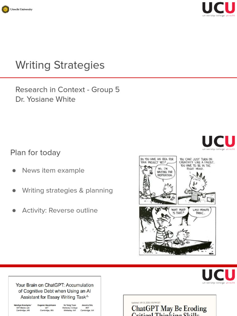 RiC - Week 2 - Writing Strategies | PDF | Cost Of Living | Essays