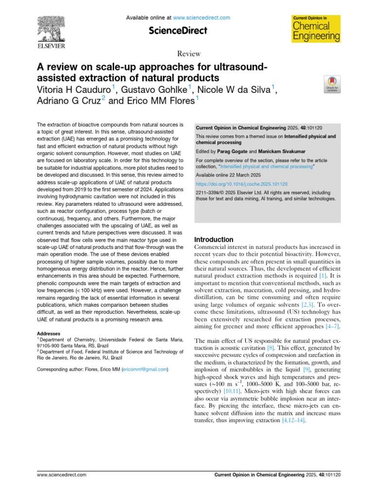 A Review On Scale-Up Approaches For Ultrasound-Assisted Extraction of ...