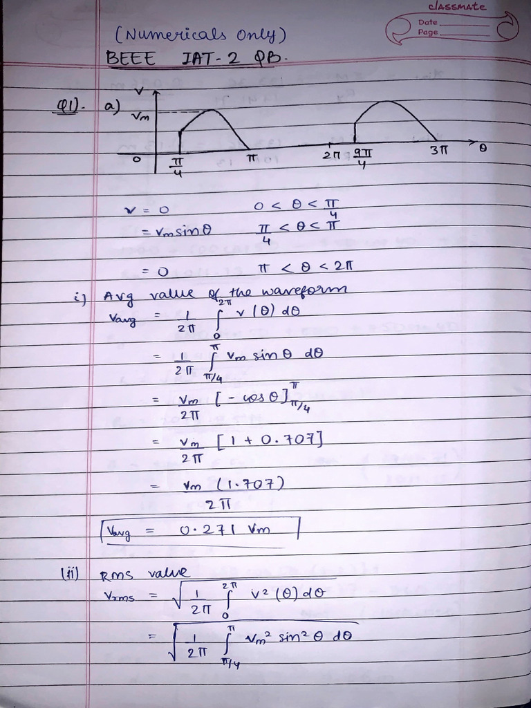 Beee QB 2 Numericals | PDF