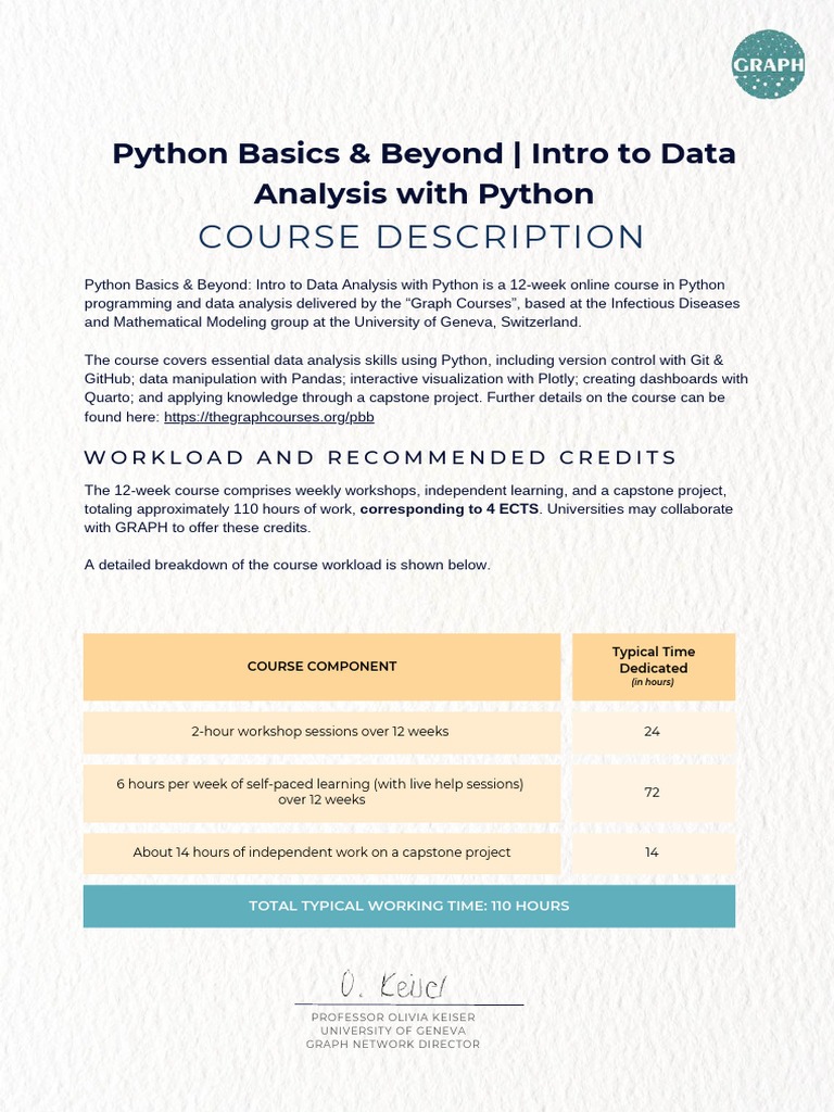 Python Basics and Beyond Courseload Description & Brochure | PDF ...