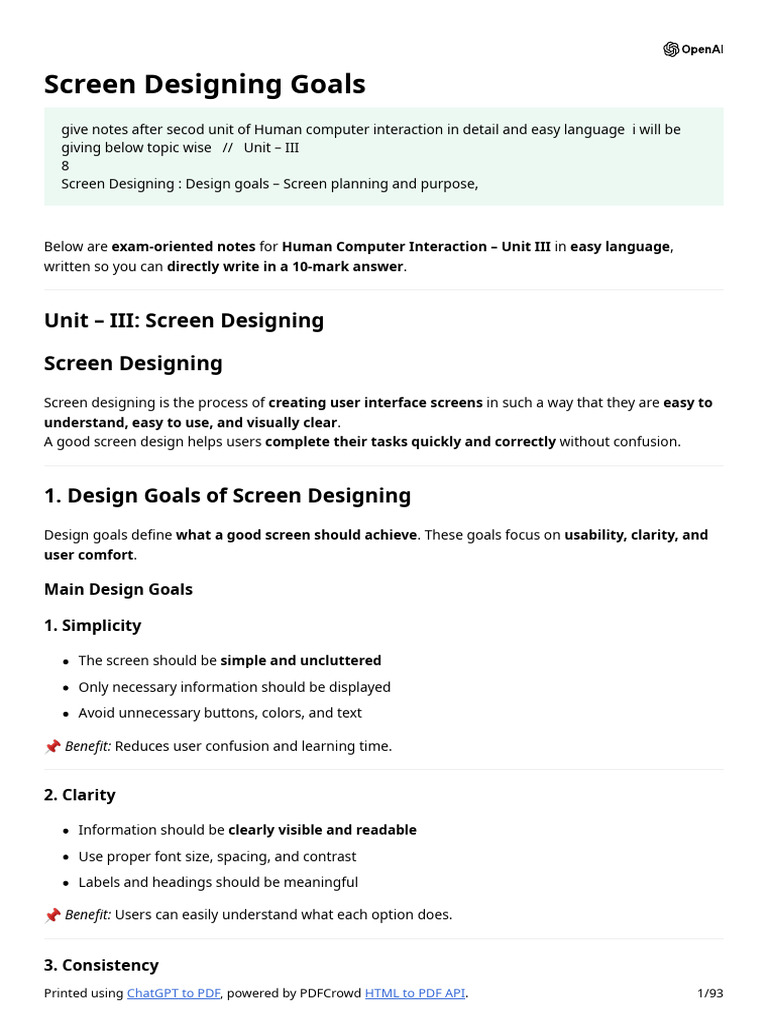 HCI Unit 3,4,5 | PDF | Usability | Human–Computer Interaction