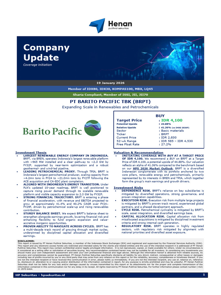 HPS Company Update - BRPT 20260119 (PT Barito Pacific TBK) | PDF ...