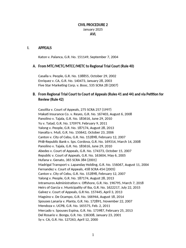 Civil-Procedure-2 Syllabus 2025 | PDF | Commission On Elections ...