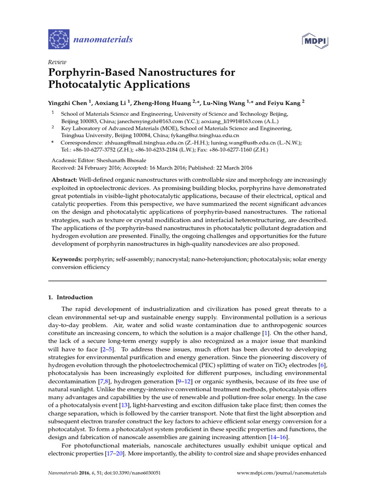 Nanomaterials-2016 - MDPI | PDF | Self Assembly | Nanoparticle