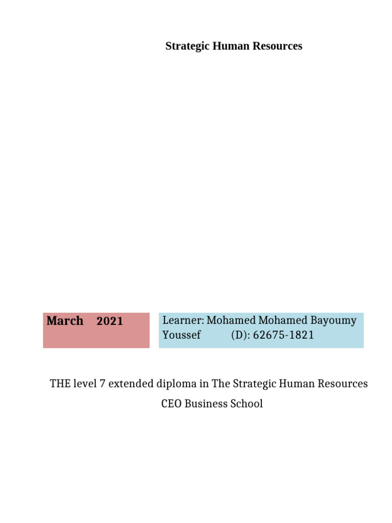 Strategic Human Resources | PDF | Human Resource Management | Employment