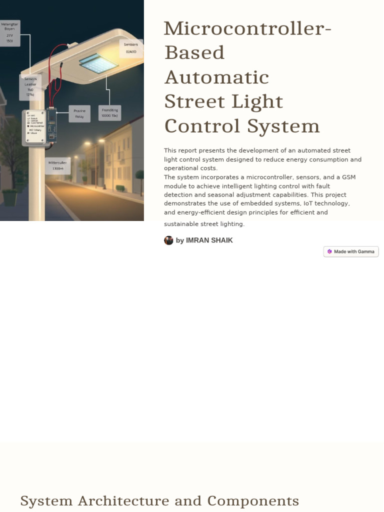 Microcontroller Based Automatic Street Light Control System | PDF ...