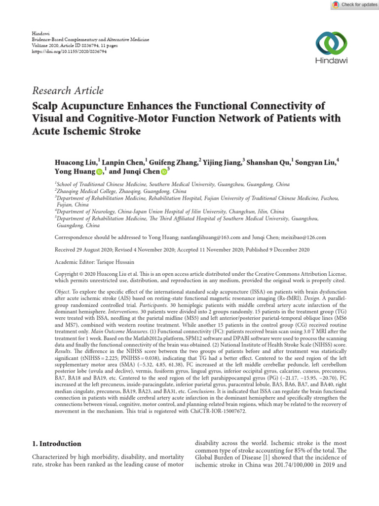 Evidence-Based Complementary and Alternative Medicine - 2020 - Liu ...