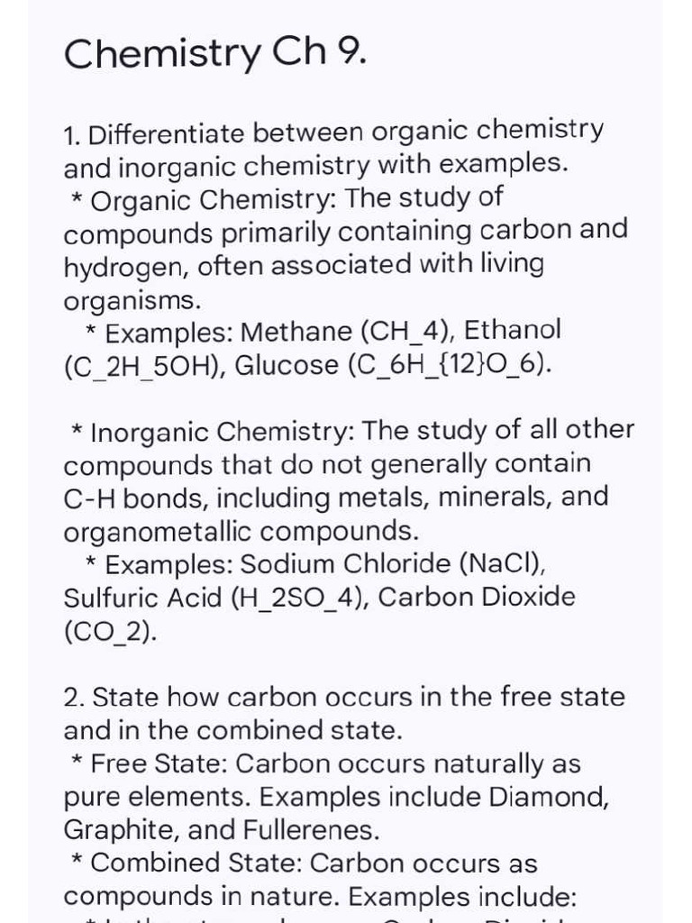 Chemistry Class 8 Ch9 | PDF