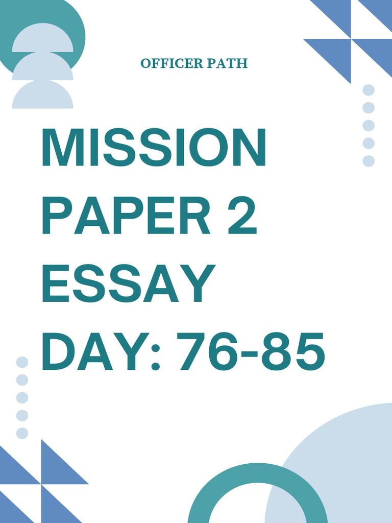 Mission p2 Essay Day 77-85 | PDF