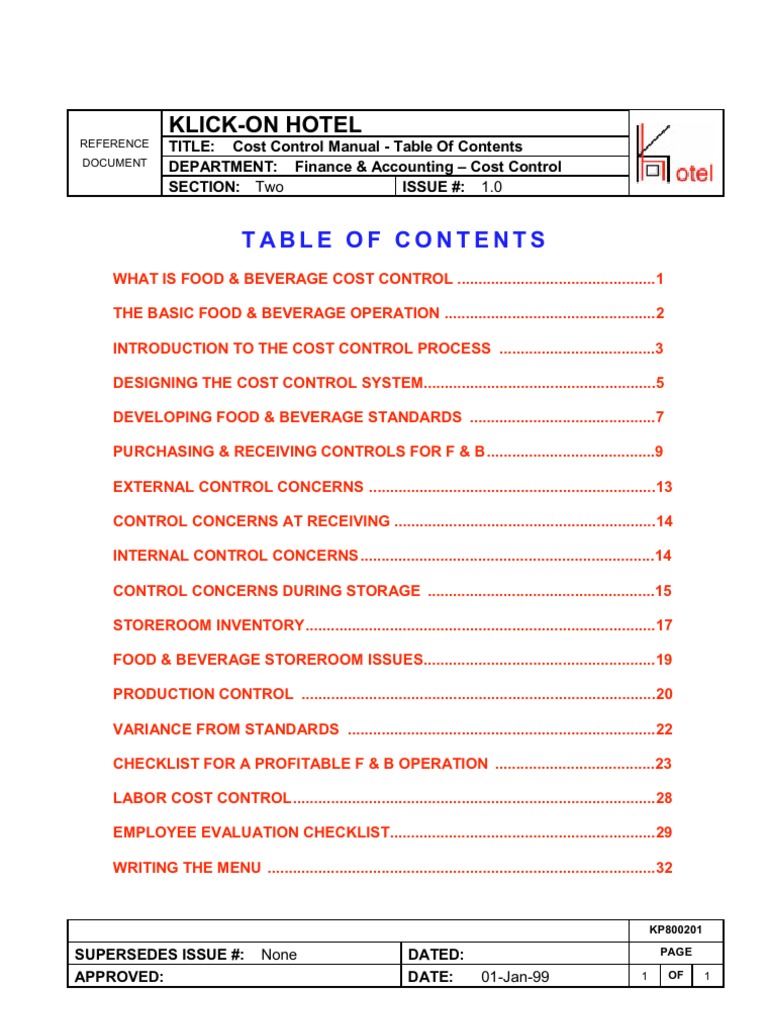 Cost Control Manual PDF Cost Accounting Inventory