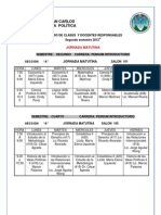 Horarios de Clases 2do Semestre 2012 Ciencia Política USAC - Matutina y Vespertina