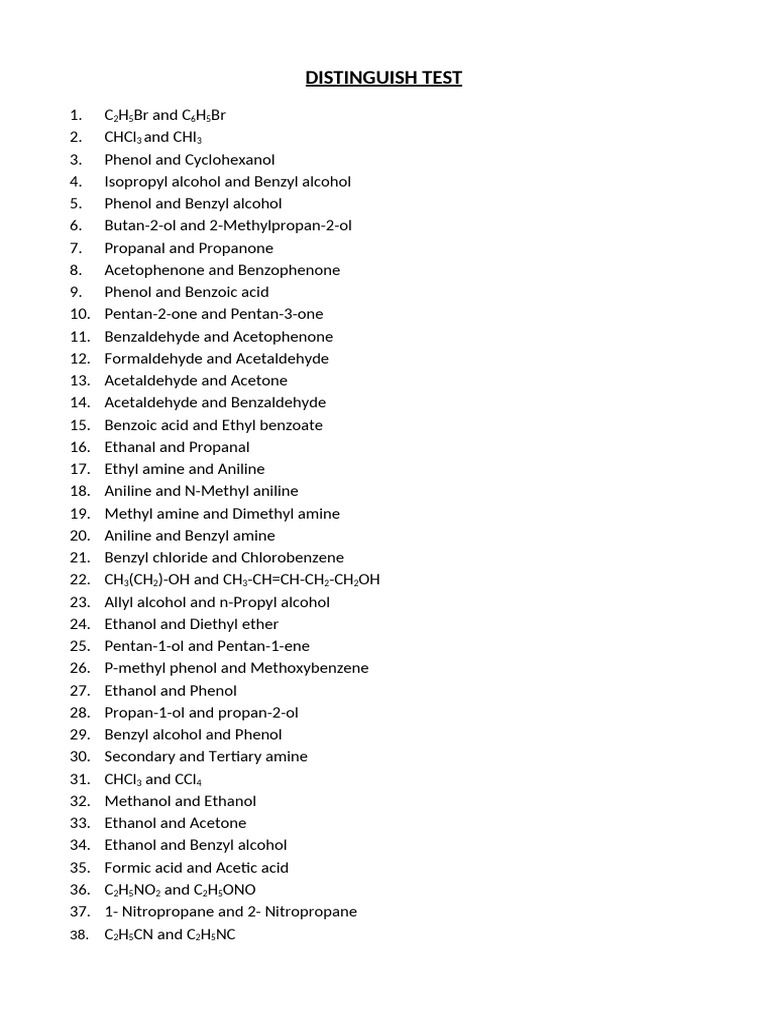Distinguish Test | PDF