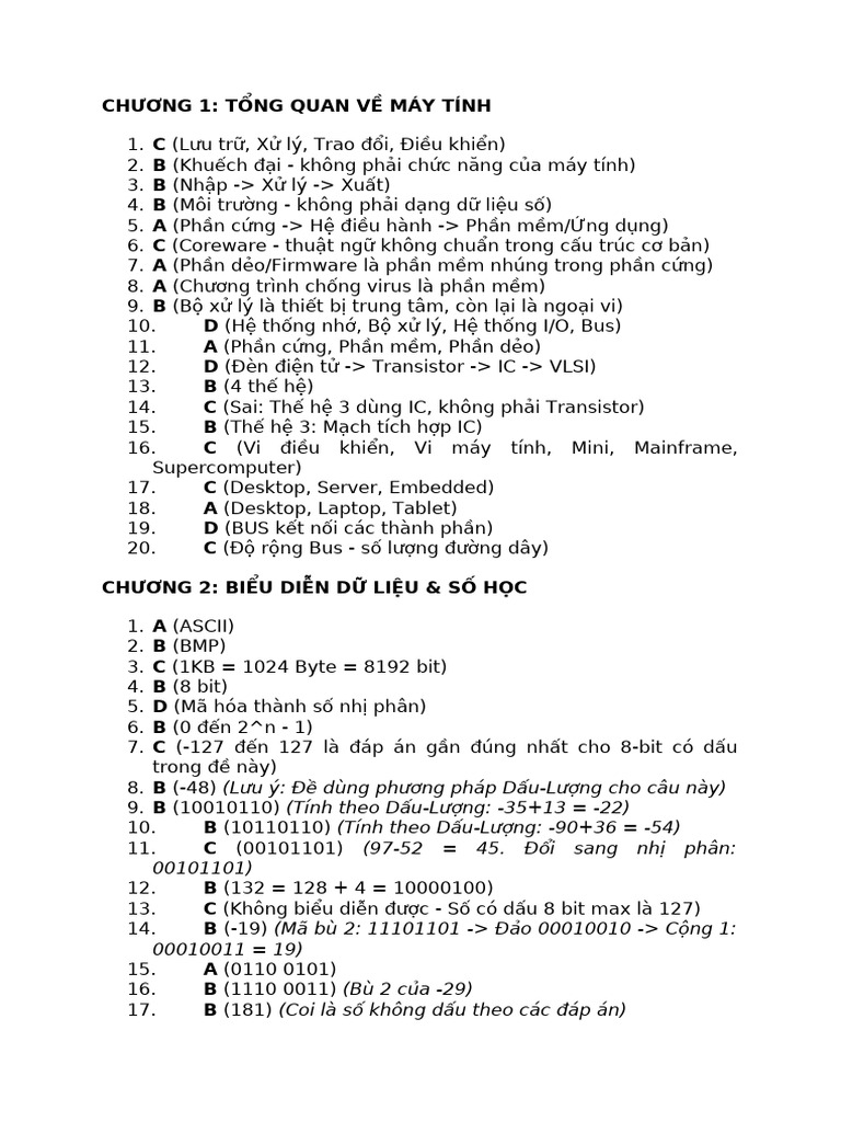 Dap An KTMT | PDF