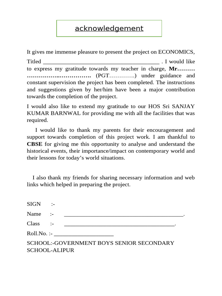 Acknowledgement | PDF