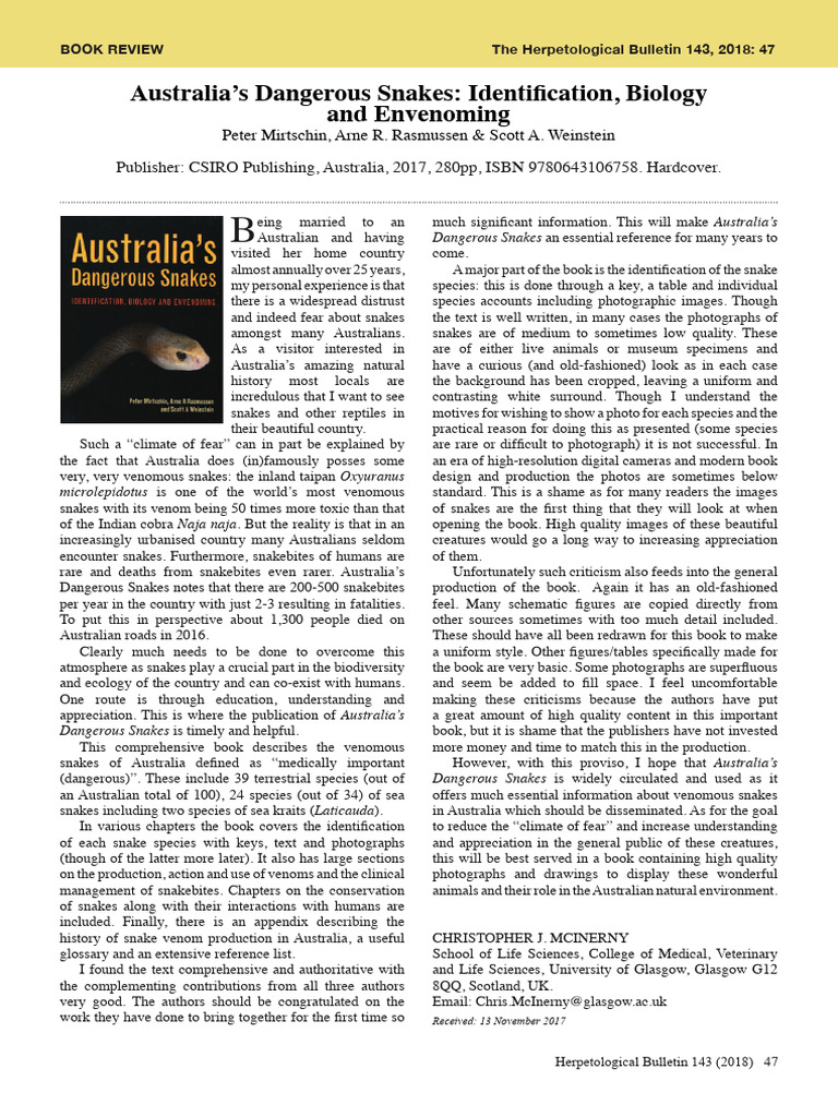 Australias Dangerous Snakes | PDF | Venomous Snakes | Snake