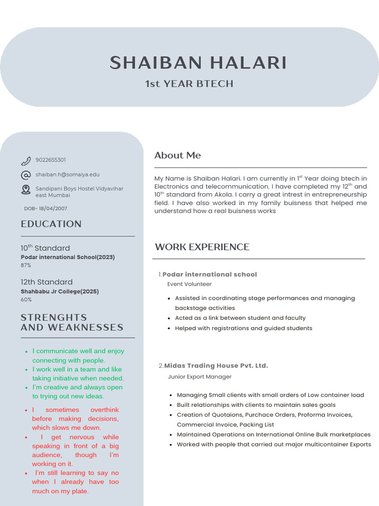 Resume Shaiban Halari SAMPLE | PDF
