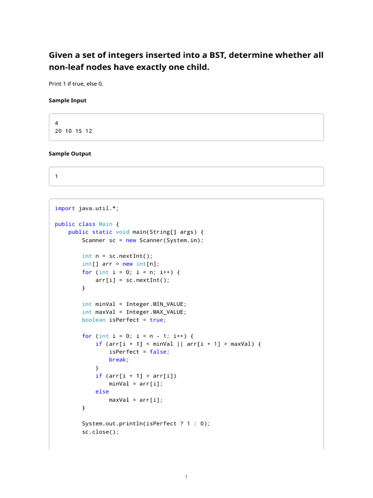Binary Tree & BST - Questions and Codes | PDF | Integer (Computer ...