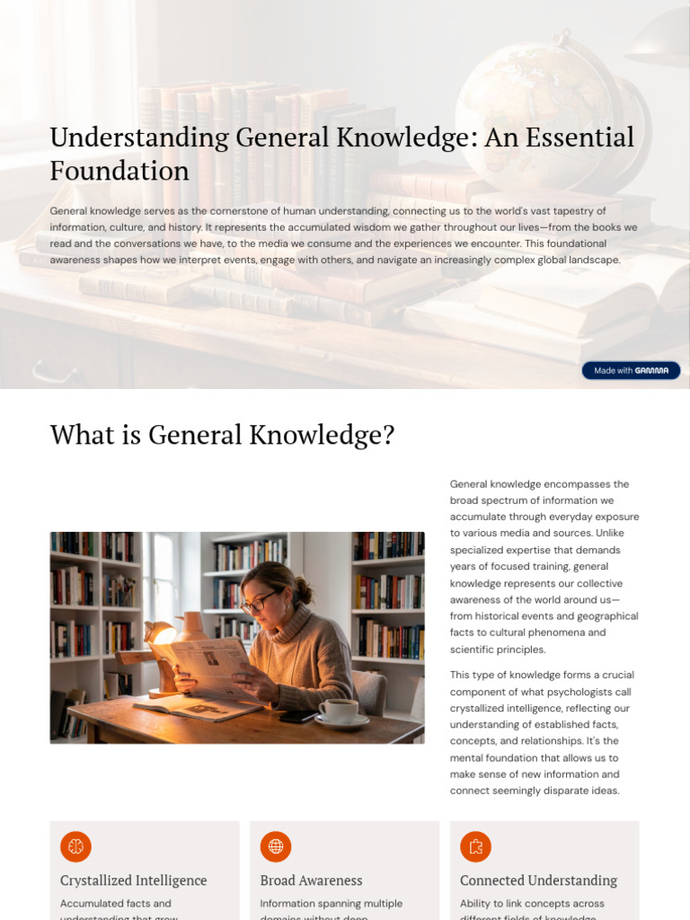 Understanding General Knowledge An Essential Foundation | PDF ...