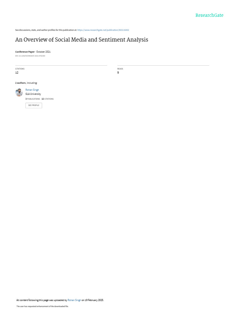 An Overview of Social Media and Sentiment Analysis | PDF | Analytics ...