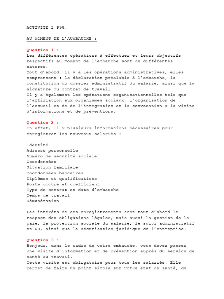 Activite 2 P98 | PDF | Sécurité