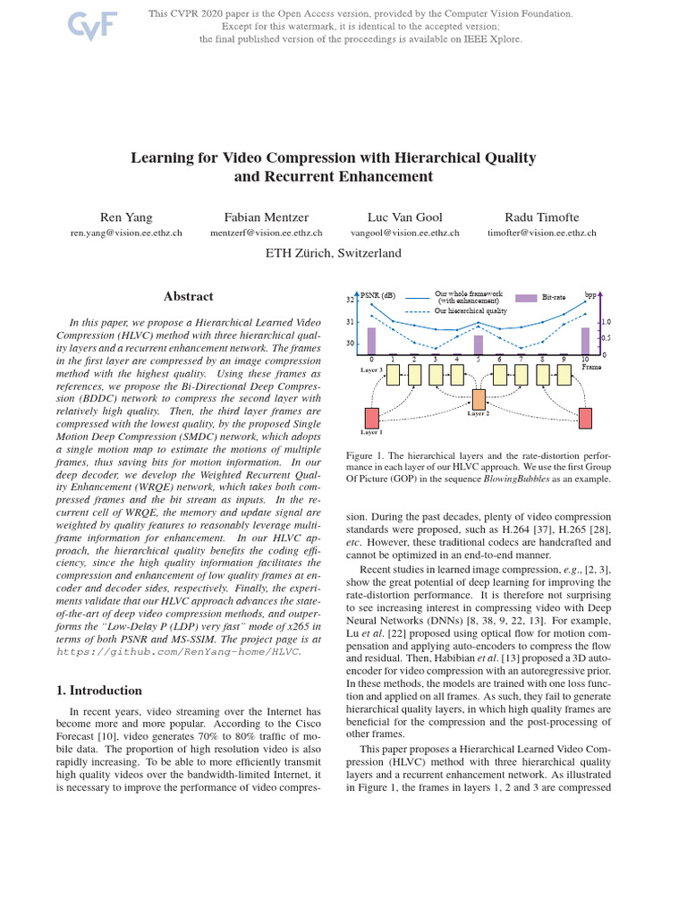 Yang Learning For Video Compression With Hierarchical Quality and ...