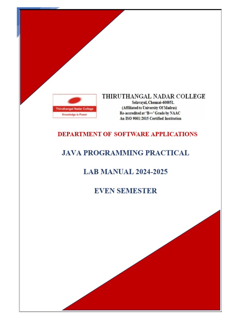 II BSC Sa - Java Programming Practical - Manual | PDF | String ...