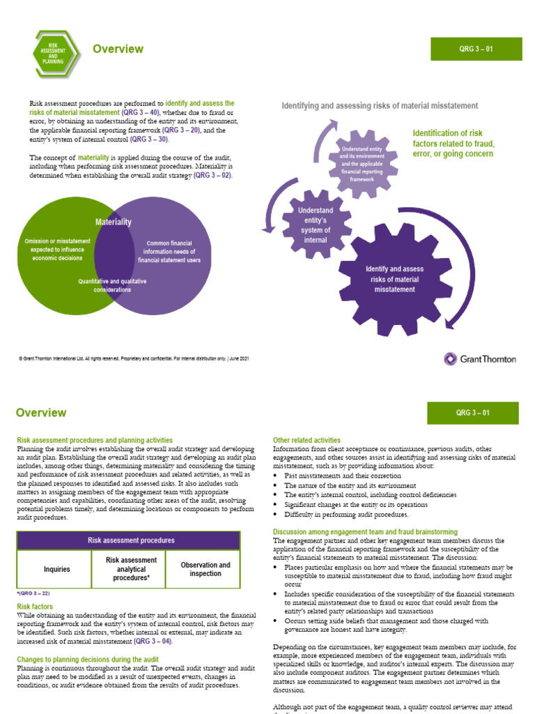 QRG 3 - 01 Overview - June 2021 | PDF | Audit | Internal Control