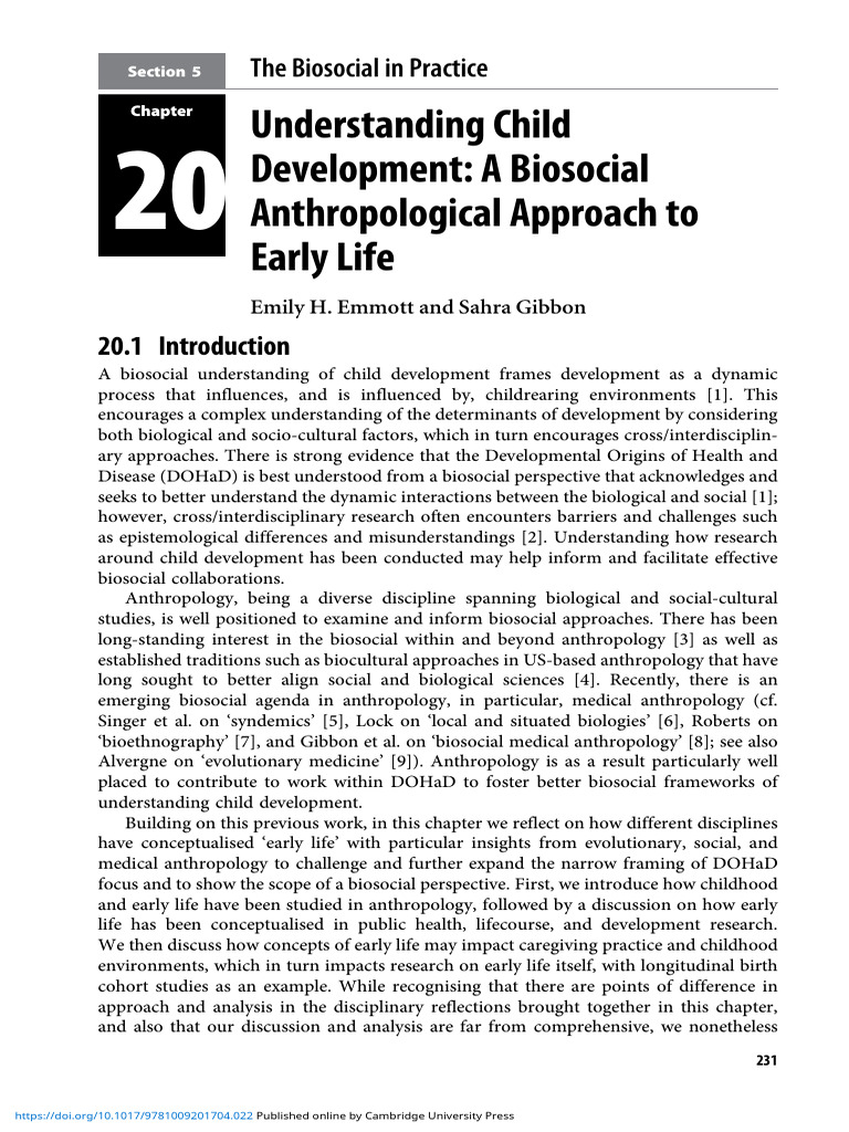 Understanding Child Development A Biosocial Anthropological Approach To ...